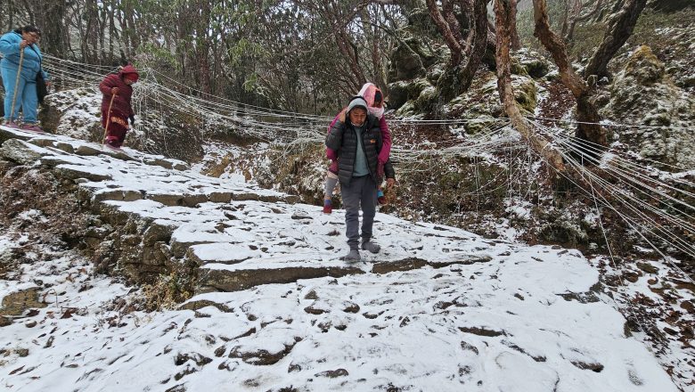 पाथीभरा क्षेत्रमा हिमपात