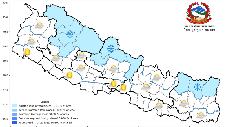 काठमाडौँको आकाशबाट बादल फाट्न केही दिन लाग्ने