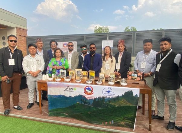 Delegates offered a taste of Ilam tea at Sagarmatha Sambaad