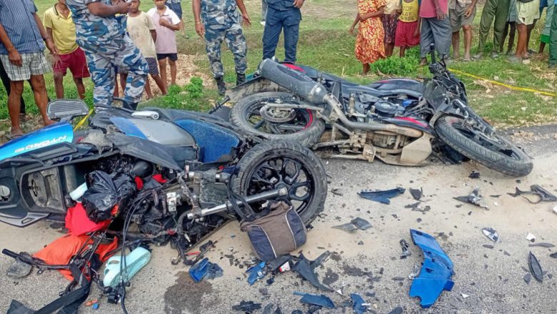 मोटरसाइकल र स्कुटर ठोक्किँदा दुईको मृत्यु, दुई घाइते